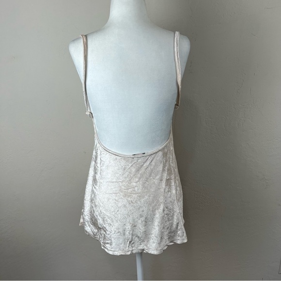 NEW Free People All Night Velvet Tunic Top in Champagne Size Medium - Picture 2 of 11